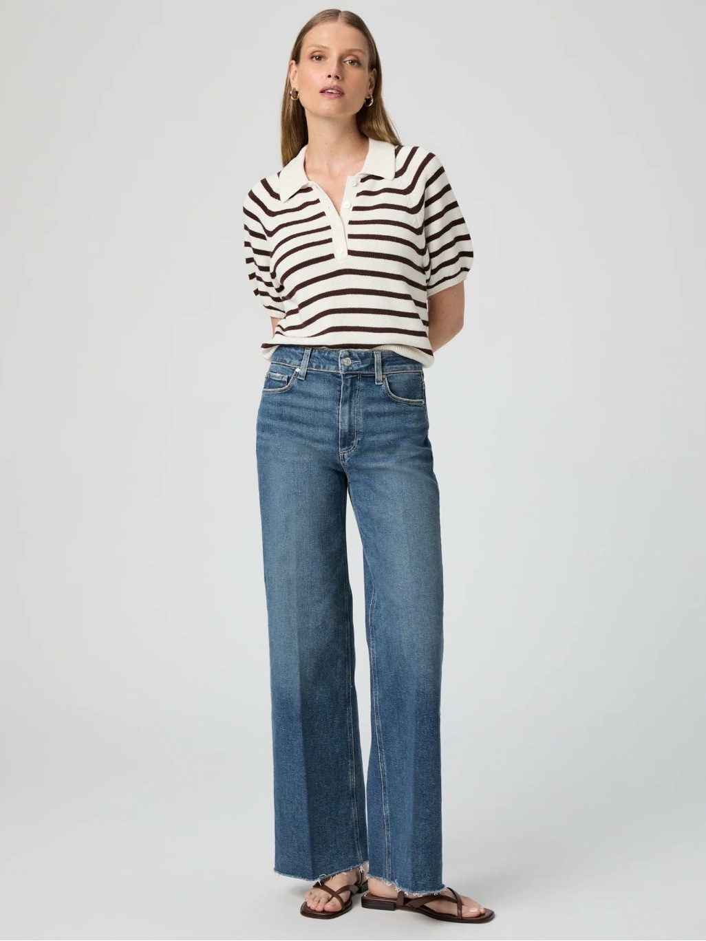 Paige Anessa 31 Inch Wide Leg Jean - Woolf - Size 28